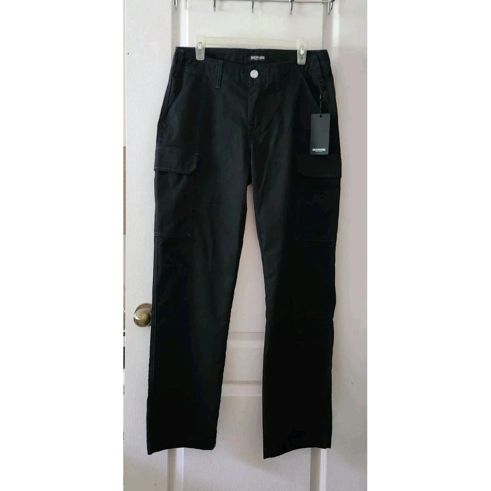 True Religion Men's Cargo Pants‎ Size 30 Jet Black 108335